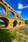 Pont du Gard Roman aqueduct, Occitanie, Provence, France.