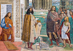 Religious paining at Monte Oliveto Maggiore abbey, Tuscany, Italy.