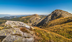 Mountain Landscape. Mount Chopok with Mount Dumbier in Background. Low Tatras, Slovakia. View Towards East.