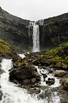 Fossa waterfall, Streymoy island, Faroe Islands, Denmark, Europe