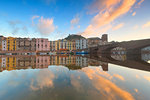 Village of Bosa at sunrise, Bosa, Oristano province, Sardinia, Italy, Mediterranean, Europe