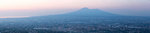 Panoramic view of the city of Naples and Mount Vesuvius at sunset, Campania, Italy, Europe