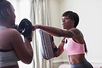 Mother and daughter boxing