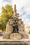 A bronze statue of the artillery captain on the Royal Artillery Memorial, on Hyde Park Corner, London, England, United Kingdom, Europe