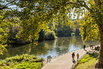 A view of St. James's Park lake in St. James's Park, London, England, United Kingdom, Europe