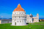 Baptistery, Cathedral and Leaning Tower, Campo dei Miracoli, UNESCO World Heritage Site, Pisa, Tuscany, Italy, Europe