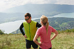 Joggers in Annecy, Rhone-Alpes, France