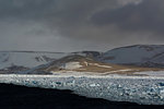 Coastal landscape and shorefast ice, Wahlenberg Fjord, Nordaustlandet, Svalbard, Norway