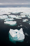 Ice floes in the Erik Eriksenstretet strait separating Kong Karls Land from Nordaustlandet, Svalbard, Norway