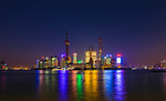 Pudong skyline and Huangpu river  at night, Shanghai, China