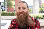 Male hipster with long beard