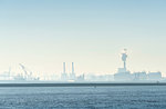 Smog over Rotterdam harbour, Maasvlakte, Hoek van Holland, Zuid-Holland, Netherlands
