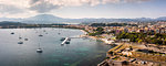Panorama of Corfu's old town and harbor in Greece, Europe