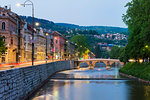 Latin Bridge at sunset in Sarajevo, Bosnia and Hercegovina, Europe