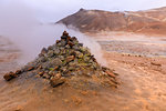 Fumarole in Namafjall Geothermal Area in Iceland, Europe