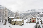 Town during winter in San Giuseppe, Valtellina, Italy, Europe