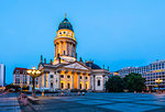 Deutscher Dom at sunset in Gendarmenmarkt square, Berlin, Germany, Europe