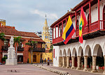 Town Hall, Plaza de la Aduana, Old Town, Cartagena, Bolivar Department, Colombia, South America