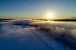 Aerial view in winter, Tokachi, Hokkaido, Japan