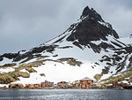 The abandoned remains of the Norwegian Whaling Station in Prince Olav Harbour, Cook Bay, South Georgia Island, Atlantic Ocean