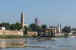 Qushla clock tower on the Tigris River, Baghdad, Iraq, Middle East