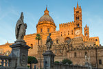 The Palermo Cathedral (UNESCO World Heritage Site) at first sunlight, Palermo, Sicily, Italy, Europe
