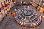 The Praetorian Fountain (Fontana Pretoria) , Praetorian Palace and  San Giuseppe dei Padri Teatini Church, Palermo, Sicily, Italy, Europe