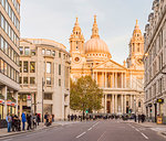 St. Paul's Cathedral, in afternoon sunlight, in the City of London, London, England, United Kingdom, Europe