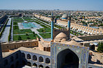 General view of Imam Square, Imam Mosque (Shah Mosque) and Sheikh Lotfollah Mosque, Isfahan, Iran, Middle East