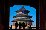 Tourists in silhouette at the Temple of Heaven, Unesco world heritage, Dongcheng, Beijing, China