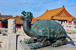 Ornate bronze statue at the Forbidden City, Beijing, China, East Asia