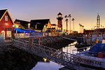 Oceanside Harbour Village at sunset, San Diego County, California, United States of America