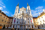 View of Catholic Church Maria Treu in Jodok Fink Platz, Vienna, Austria, Europe