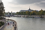 Scenic view of Grand Palais and Pont Alexandre III over river Seine, Paris, France