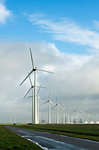 Wind turbines around the Delfzijl harbour area, Delfzijl, Groningen, Netherlands