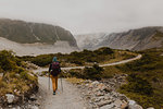 Hiker exploring trail, Wanaka, Taranaki, New Zealand