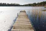 Wooden pier on lake