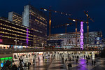 Sergels Torg at night in Stockholm, Sweden