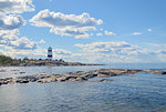 Lighthouse near sea in Orrskar, Sweden