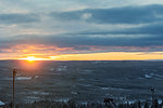 Ski lift at sunset