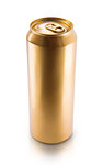 Gold can on white background. Clean for your design