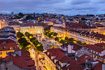 Rossio Square at night, Lisbon, Portugal