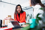 Businesswomen talking in meeting