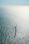 Wind turbine in offshore wind farm in the Borselle windfield, aerial view, Domburg, Zeeland, Netherlands