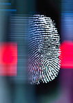 Finger print on digital screen being scanned