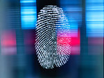 Finger print on digital screen being scanned