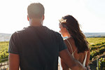 Romantic couple in vineyard, Cape Town, South Africa