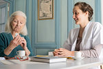 Patient looking at pill bottle