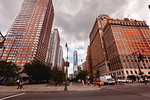 One World Trade Center with modern skyscrapers