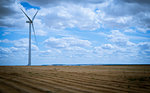 Wind turbine in field